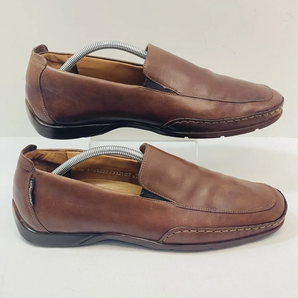 Mephisto Edlef Loafers Brown Leather Cool Air Slip On‎ Moccasin Mens 9.5